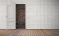 Bricked up door. No way out. 3D rendering