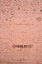 bricked up window in old crumbling red brick wall Royalty Free Stock Photo
