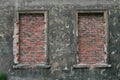 Bricked up windows in old building Royalty Free Stock Photo