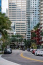 Brickell Bay Drive Miami FL during Coronavirus covid 19 shut down
