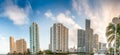 Brickell Key, Miami. Skyline from downtown Royalty Free Stock Photo