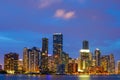 Brickell Miami city at twilight long exposure Royalty Free Stock Photo