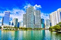 Brickell point and brickell key view with biscayne bay downtown Miami