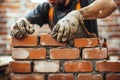 Bricklayer Building a Wall Royalty Free Stock Photo