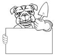 Bricklayer Bulldog Dog Trowel Tool Handyman Mascot Royalty Free Stock Photo