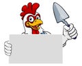 Bricklayer Chicken Rooster Trowel Tool Mascot Royalty Free Stock Photo