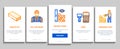 Bricklayer Industry Onboarding Elements Icons Set Vector