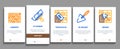 Bricklayer Industry Onboarding Elements Icons Set Vector