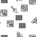 Bricklayer Industry Seamless Pattern Vector