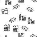 Bricklayer Industry Seamless Pattern Vector