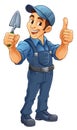 Bricklayer Mascot Tool Mason Construction Mascot Royalty Free Stock Photo