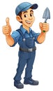 Bricklayer Mascot Tool Mason Construction Mascot Royalty Free Stock Photo