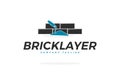 Bricklayer Vector Logo with Trowel Royalty Free Stock Photo