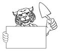 Bricklayer Wildcat Trowel Tool Handyman Mascot Royalty Free Stock Photo