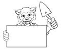 Bricklayer Wolf Trowel Tool Handyman Mascot Royalty Free Stock Photo