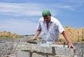 Bricklayer at work Royalty Free Stock Photo