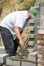 Bricklayer At Work
