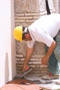 Bricklayer at work