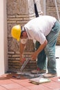 Bricklayer at work