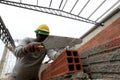 bricklayer work under construction