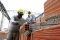 bricklayer work under construction