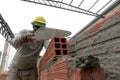 bricklayer work under construction