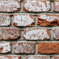 The bricks are arranged in a horizontal pattern, separated by gray mortar joints Royalty Free Stock Photo