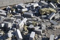 Bricks on a building demolition site Royalty Free Stock Photo