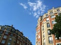 Bricks buildings in the sky