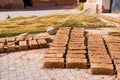 Bricks dried on the sun