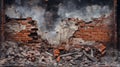 bricks fire damage wall Royalty Free Stock Photo