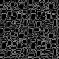 Bricks handdrawn seamless black and white pattern. Vector illustration. Royalty Free Stock Photo