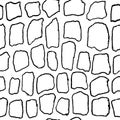 Bricks handdrawn seamless black and white pattern. Vector illustration. Royalty Free Stock Photo