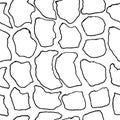 Bricks handdrawn seamless black and white pattern. Vector illustration. Royalty Free Stock Photo