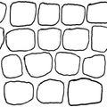 Bricks handdrawn seamless black and white pattern. Vector illustration. Royalty Free Stock Photo