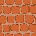Bricks handdrawn seamless brown pattern. Vector illustration. Royalty Free Stock Photo