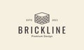 Bricks hexagon lines build logo design vector icon symbol illustration Royalty Free Stock Photo