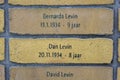 Bricks From The Holocaust Name Monument For People With The Levin Family Name At Amsterdam The Netherlands 29-4-2024