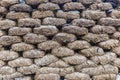 Bricks made of manure and hay for heating houses in the mountain