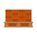 Bricks on pallet icon flat isolated vector Royalty Free Stock Photo