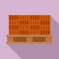 Bricks on pallet icon, flat style Royalty Free Stock Photo