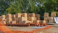 Bricks Pallets Steel Beams