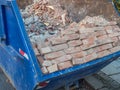Bricks rubble container waste image
