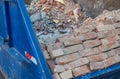 Bricks rubble container waste image