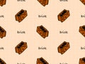 Bricks seamless pattern on orange background