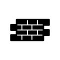 Bricks simple vector icon. Black and white illustration of brick. Solid linear building icon. Royalty Free Stock Photo