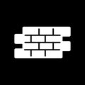 Bricks simple vector icon. Black and white illustration of brick. Solid linear building icon. Royalty Free Stock Photo