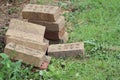Bricks Stacked in Garden