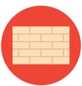 Bricks Wall Isolated Vector Icon for Construction Royalty Free Stock Photo