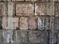 bricks wall, old wall tile natural stone Tuff, background texture Royalty Free Stock Photo